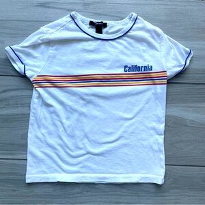 ❗️5/$20❗️Forever 21 “California” Striped Crew Neck Women's Tee - Size Small